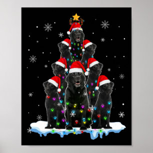 Black Labrador Weihnachtsbaum Lichter Weihnachten  Poster