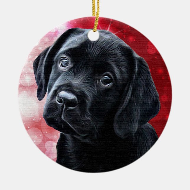 Black Labrador Weihnachtsschmuck (Vorne)