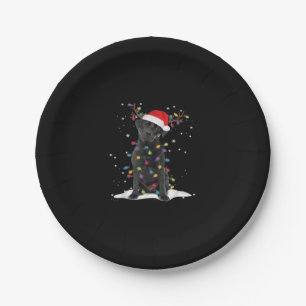Black Labrador Xmas Hund Weihnachtsbaum Light Clas Pappteller