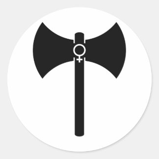 Black Labrys Runder Aufkleber