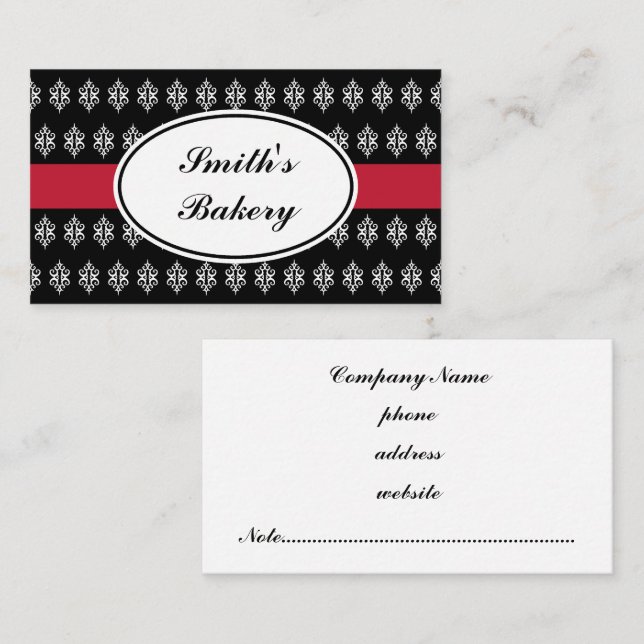 Black Lace Business Card Visitenkarte (Vorne/Hinten)