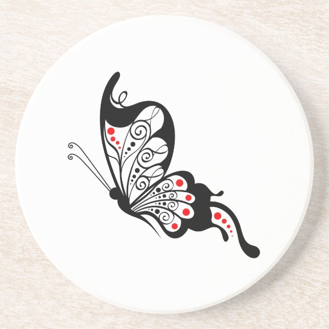 Black Lace Butterfells 2 Sandstein Untersetzer (Vorne)