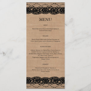 Black Lace et Burlap Menu 2