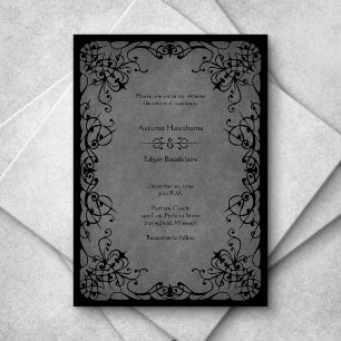 Black Lace Gothic Wedding Einladung