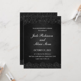 Black Lace Gothic Wedding Einladung, Viktorianisch Einladung