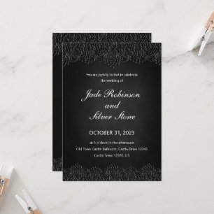 Black Lace Gothic Wedding Einladung, Viktorianisch Einladung