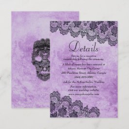 Black Lace Lila Gothic Wedding Details Card