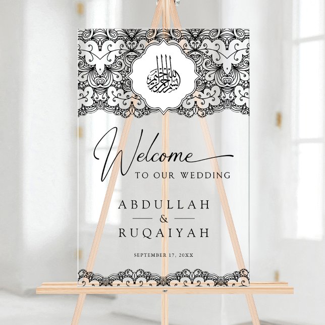 Black Lace Muslim Wedding Welcome (Créateur téléchargé)