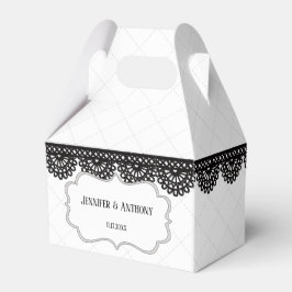 Black Lace on White Custom Wedding Geschenkschachtel