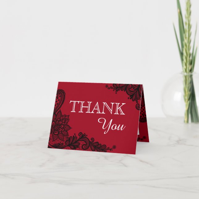 Black Lace Red Modern Goth Danke (Vorderseite)