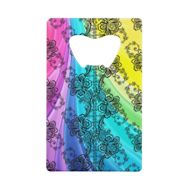 Black Lace Swirling Pastel Rainbow (Devant)