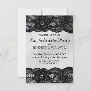 Black Lace und Satin Junggeselinnen-Abschied Einla Einladung