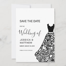 Black Lace Wedding Dress Save The Date