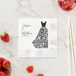 Black Lace Wedding Dress Serviette