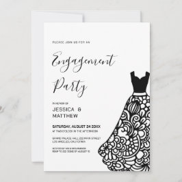Black Lace Wedding Dress Verlobung Einladung