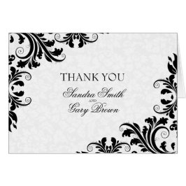 Black Lace White Floral Damask