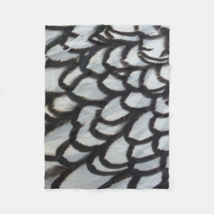 Black Laced Wyandotte Chicken Feather Fleecedecke
