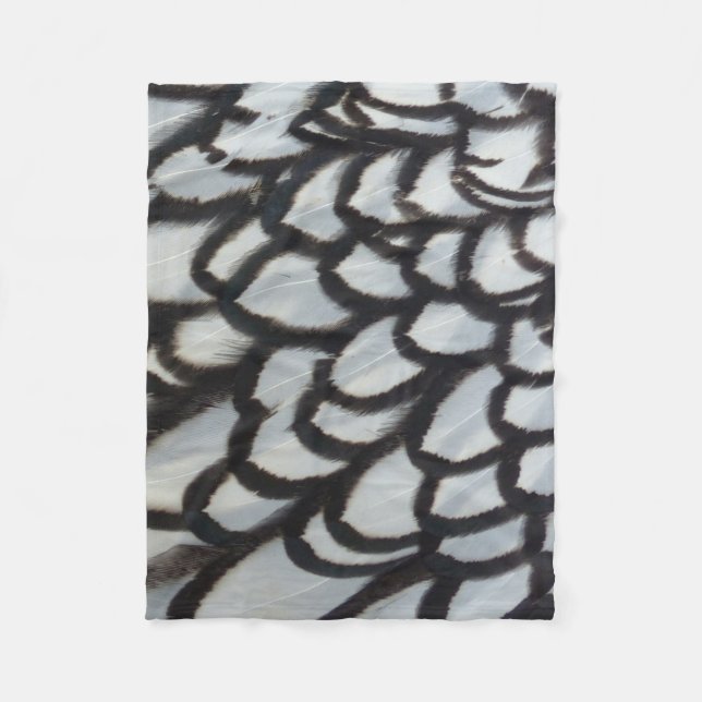 Black Laced Wyandotte Chicken Feather Fleecedecke (Vorderseite)