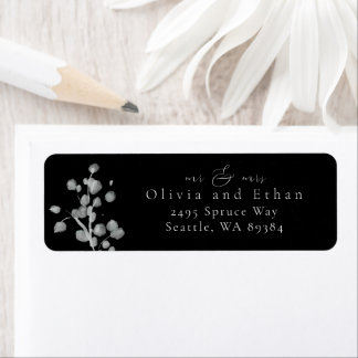 Black Lacquer Address Label