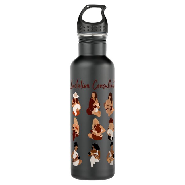 Black Lactation Consultant Breastfeeding African B Edelstahlflasche (Vorderseite)