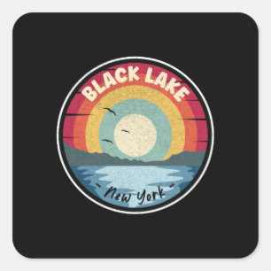 Black Lake New York Farbenspiel Quadratischer Aufkleber