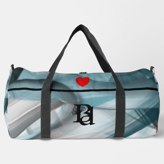 Black Large Gym Sac Tendance Océan Bleu Abstrait (Recto)