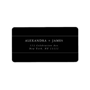 Black Large Modern Return Address Label Adressaufkleber