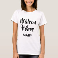 Black Lässig Script Matron of Honor Monogram Fevor
