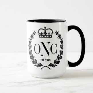 Black Laurel Wreath Monogramme Logo Mug