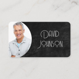 Black Leather Business Foto Card Visitenkarte