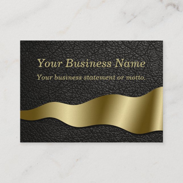 Black Leather Classic Business Card Visitenkarte (Vorderseite)