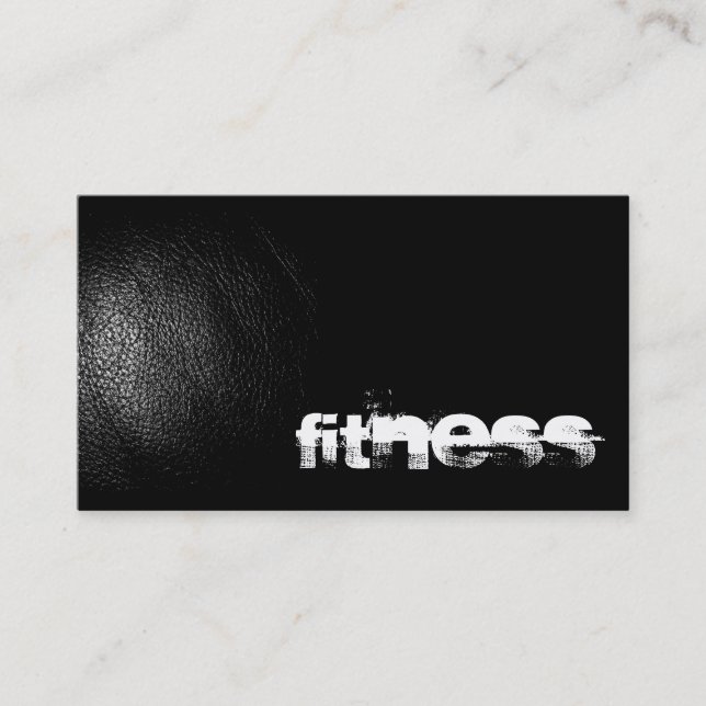 Black Leather Effect Fitness Carte de visite sport (Devant)