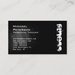 Black Leather Effect Fitness Sport Business Card Visitenkarte