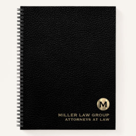 Black Leather Luxury Gold Erstklassiges Logo Spira Notizbuch