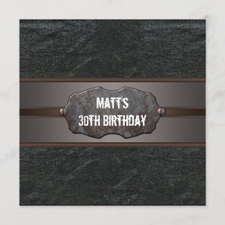 Black Leather Mans 30. Geburtstag Party Einladung