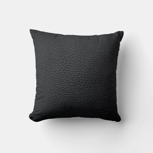 Black leather texture or background. leather,textu kissen (Vorderseite)