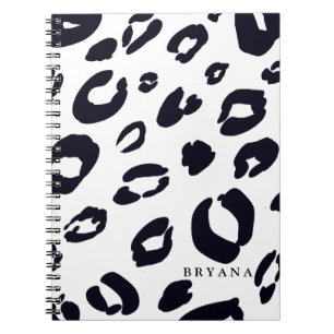 Black Leopard Cheetah Print (JEDE FARBE) Notebook Notizblock