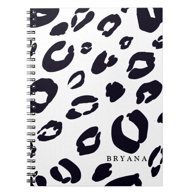 Black Leopard Cheetah Print (JEDE FARBE) Notebook Notizblock (Vorderseite)