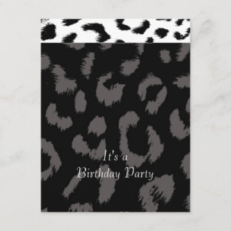 Black Leopard Muster Geburtstagsparty Einladung
