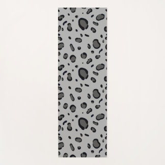 Black Leopard Pattern On Grey Yogamatte