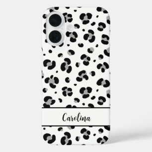Black Leopard Personalisiert Modern iPhone Case