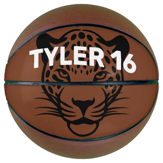 Black Leopard Personalize Basketball (Vorderseite)