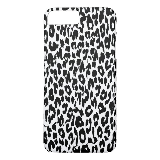 Black Leopard Skin Fur Case-Mate iPhone Hülle (Rückseite)