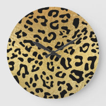 Black Leopard Spots and Shiny Faux Gold Foil