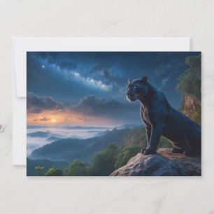 Black Leopard Wild Majestic Animal A Starry Galaxy Ankündigung
