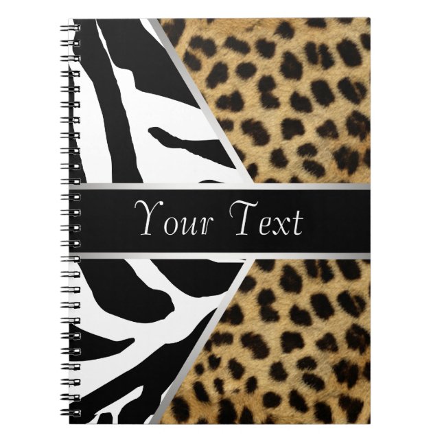 Black Leopard Zebra Spiral Notebook Notizblock (Vorderseite)