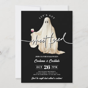 Black Let's Get Sheet Faced Funny Halloween Einladung