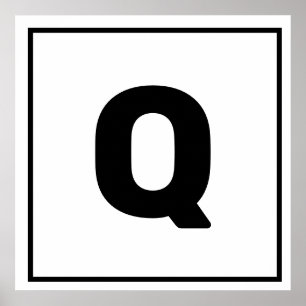 Black Letter Q Poster