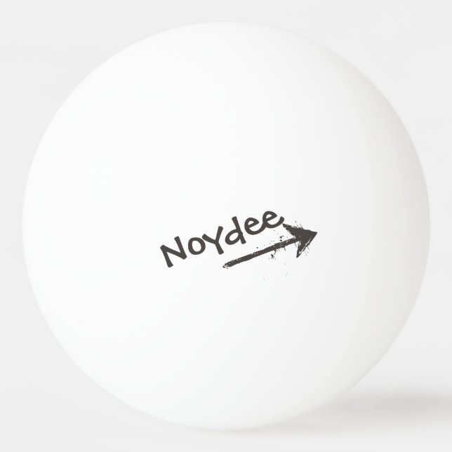 Black Lettering and Arrow on your Tischtennisball (Vorderseite)
