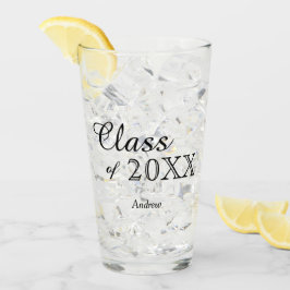 Black Lettering Class of 2022 Personalisiert Glas
